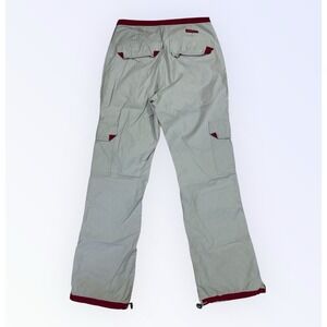 AMBERCROMBIE & FITCH PARACHUTE CARGO PANTS VINTAGE Y2K CREAM RED WOMENS 2